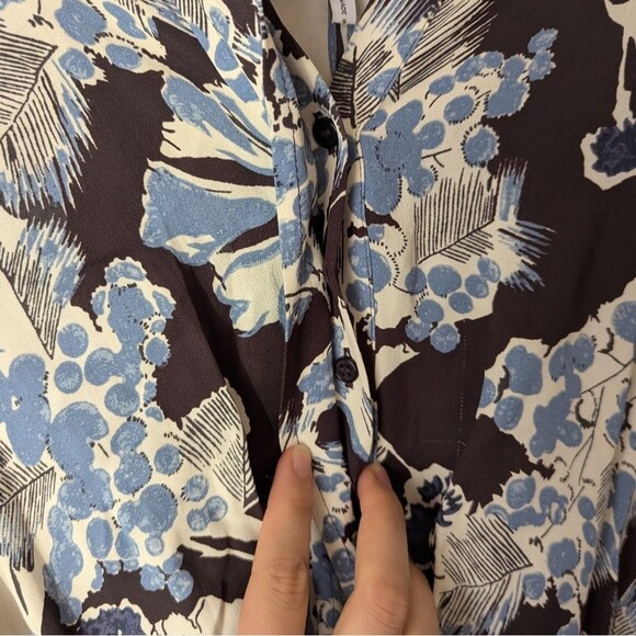 Reiss Abbie Floral Printed Mini Dress in Blue Women's Size 2 - Picture 9 of 12